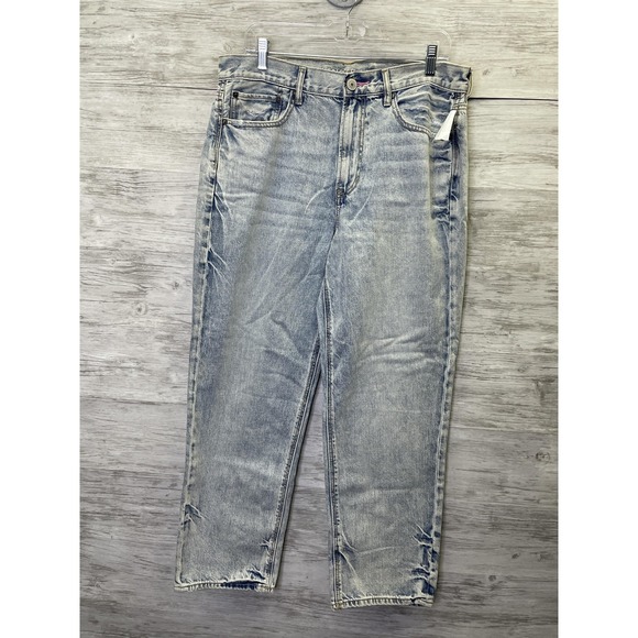 American Eagle Outfitters Denim - American Eagle Outfitters Jeans‎ Womens 10 Blue Boyfriend Acid Wash Rainbow